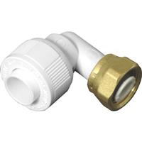 Unbranded Bent Tap Connector 15mm in White Plastic