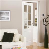 JB Kind Faro Glazed Internal Door 35 x 1981 x 686mm in White Mdf