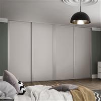Spacepro Shaker 4 Door Sliding Wardrobe Kit 3506 x 2260mm in Cashmere Steel/MFC