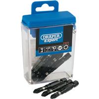 Draper Expert Impact Bit Set PZ2 x 50mm (10 Pack) in Black Plastic