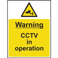 Centurion Hazard Safety Sign Warning CCTV In Operation 148x210