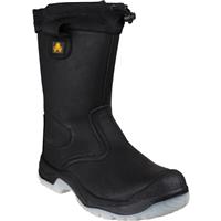 Amblers Safety FS20 Water Resistant Pull On Safety Rigger Boots in Black