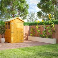 Power Apex Shed 4' x 4' Double Door in Natural Timber