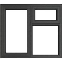 Crystal Casement uPVC Window Left Hand Opening Next To a Top Opener 1190mm x 1040mm Clear Double Glazing /White in Grey