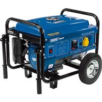 Draper 2.5kW Open Frame Petrol Generator 230V in Blue Rubber/Steel