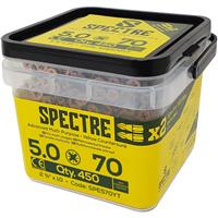 Spectre Woodscrew Tub 5.0x70mm (450 Piece) in Gold