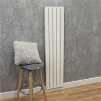 Ultraheat Smyrna Vertical Designer Radiator 1500 x 345mm Btu 2619 Aluminium in White