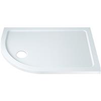 Resinlite Low Profile Quadrant Shower Tray Left Hand Offset 1200 x 900mm in White Polymer Resin