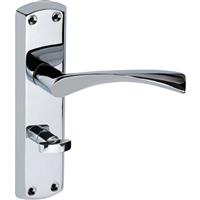 Eclipse Monza Door Handles Bathroom Polished (Pair) in Chrome