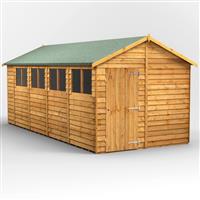 Powersheds Power Overlap Apex Shed 18' x 8' in Natural Timber