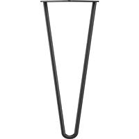 Rothley 2-Pin Hairpin Leg 350mm Matt (4 Pack) in Black Steel