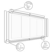 Spacepro Framing Kit for Sliding Wardrobes Door System Effect 3600 x 90mm in Oak MFC