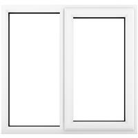 Crystal Casement uPVC Window Right Hand Opening Next To a Fixed Light 905mm x 965mm Clear Double Glazing in White