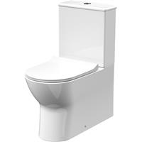 Nuie Freya Close Coupled Toilet and Slim Seat Fully Shrouded in White Vitreous China