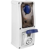 Famatel Industrial RCD Socket IP67 240V 16A 30ma 2P+E Switched