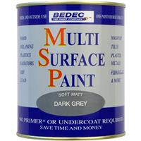 Bedec Multi Surface Paint Matt Dark 750ml in Grey Plastic