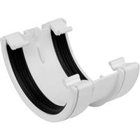 Aquaflow 112mm Half Round Union Bracket in White Rubber
