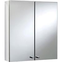 Croydex Double Door Stainless Steel Bathroom Cabinet 500 x 450 x 120mm in Chrome