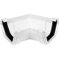 Aquaflow 114mm Square Line Gutter Angle 120deg in White PVCU
