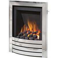 Be Modern Flare Slimline Slide Control Gas Fire 16" Inlet - Fascia in Chrome Steel