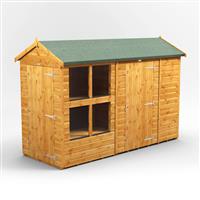 Powersheds Power Apex Potting Shed Combi including 6ft Side Store 10' x 4' in Natural Timber