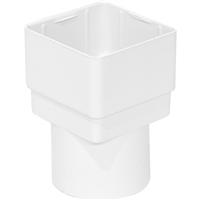 Aquaflow 65mm Square - Round Adaptor in White PVCU