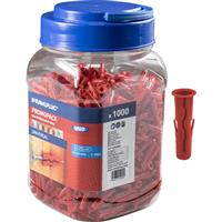 Rawlplug UNO Universal Contract Wall Plug 6mm Without Screws (1000 Pack) in Red