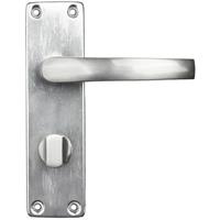 Lockworks Manila Contract Aluminium Door Handle Bathroom Polished (Pair) in Chrome