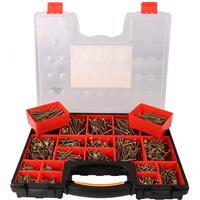 FandF Single Thread Countersunk Pozi Screw Pack (1500 Piece) in Gold