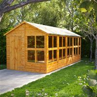 Power Apex Potting Shed 18' x 8' in Natural Timber