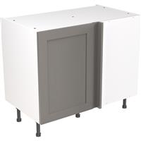 Kitchen Kit Flatpack Shaker Kitchen Cabinet Base Blind Corner Unit Ultra Matt 1000mm in Dust Grey MFC
