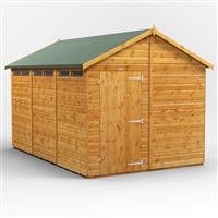 Powersheds Power Apex Security Shed 12' x 8' in Natural Timber