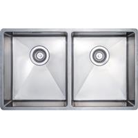 Unbranded Stainless Steel Double Bowl Kitchen Sink 750 x 440 x 190mm in Silver