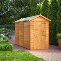 Power Overlap Apex Shed 12' x 4' No Windows in Natural Timber