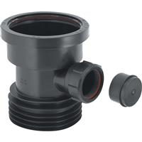 McAlpine DC1-BL-BO Drain Connector with 1 1/2" Pipe Boss 4"/110mm in Black Plastic