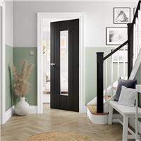 JB Kind Aria Black Glazed Internal Door 35 x 1981 x 686mm