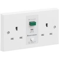 SafetySure RCD Socket 2 Gang 13A 30mA in White