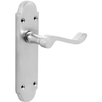 Eclipse Beaufort Door Handles Latch Satin (Pair) in Silver