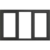 Crystal Casement uPVC Window Left & Right Hand Opening Fixed Centre 1770mm x 965mm Clear Double Glazing /White in Grey