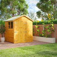 Powersheds Power Apex Shed 6' x 6' Double Door in Natural Timber