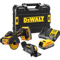 DeWalt Powerstack 18V XR Brushless 76mm Cut Off Saw Kit 2 x Batteries in Yellow Plastic