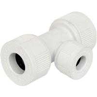Unbranded Reducing Tee 15 x 15 x 10mm in White Plastic