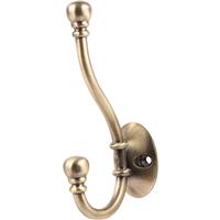 Ball End Hat & Coat Hook Antique in Brass