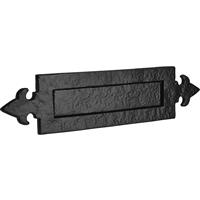 Old Hill Ironworks Letter Plate 370mm x 95mm Fleur De Lys in Black Stainless Steel