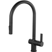 Deva Midford Pull Out Mono Mixer Kitchen Tap in Black Brass