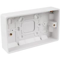 BG Low Profile Moulded Surface Box 2 Gang 32mm in White Plastic