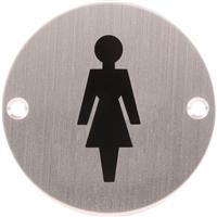 Eclipse Satin Stainless Steel Door Sign Female 75mm in Silver