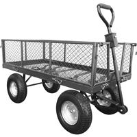 The Handy 350kg Large Garden Trolley in Grey Steel