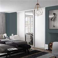 Spacepro Shaker 3 Door Sliding Wardrobe Kit and Mirror 2592 x 2260mm in White Steel/MFC/Glass