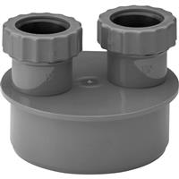 Aquaflow Double Waste Adaptor 32mm in Grey